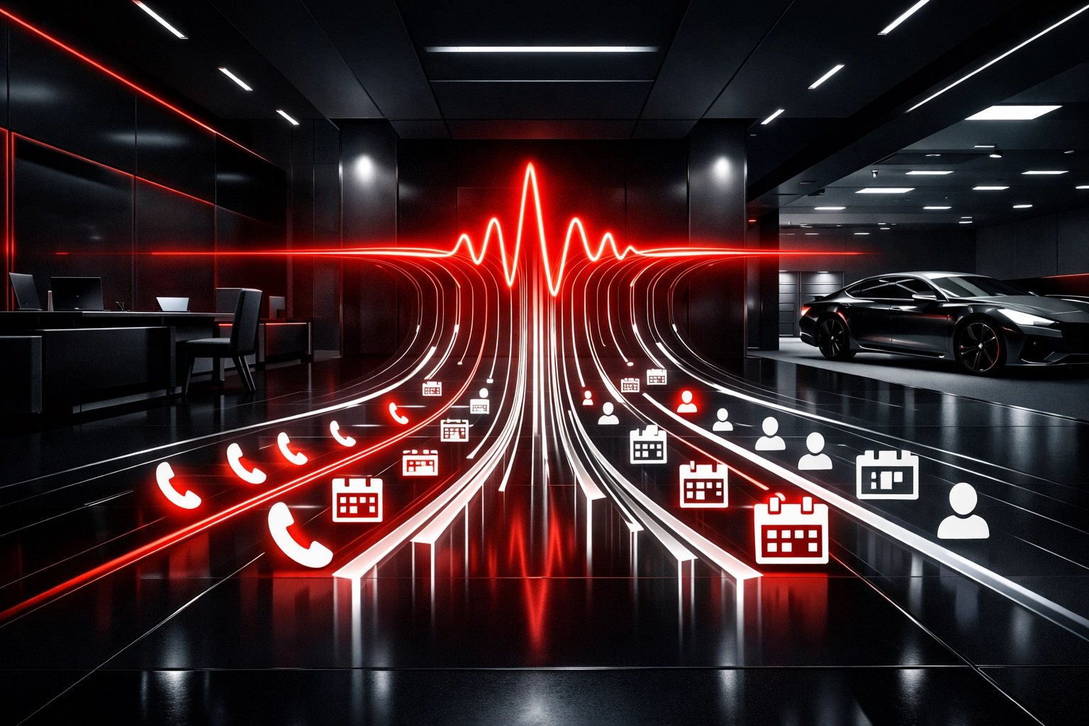 AI receptionist managing high-volume service scheduling and recall calls for an automotive dealership.